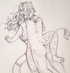  &lt;3 anthro butt curls cynthiafeline domestic_cat duo felid feline felis female hi_res high-angle_view lion love lying male male/female mammal missionary_position nude on_back pantherine paws sex tiger 