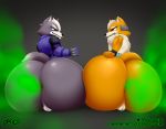  anthro anus balls big_butt bottomless butt canid canine canis clothed clothing digital_media_(artwork) duo fart fart_cloud fart_fetish fox fox_mccloud fur genitals hi_res huge_butt hyper hyper_butt male male/male mammal nintendo simple_background spaca star_fox video_games wolf wolf_o&#039;donnell 