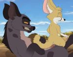  2020 alphaafterdark anal anal_penetration anthro anthro_on_feral anthro_penetrated banzai_(the_lion_king) bestiality bodily_fluids canid canine cum cum_in_ass cum_inside disney duo eyes_closed fennec feral feral_penetrating feral_penetrating_anthro fox genital_fluids hi_res hyaenid male male/male male_on_bottom male_on_top male_penetrated male_penetrating male_penetrating_male mammal on_bottom on_top penetration rear_view reverse_cowgirl_position sex size_difference skateryena 