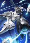  blue_eyes crossover fate/grand_order fate_(series) flying funnels fusion gamiani_zero gundam highres looking_at_viewer mecha mechanization meltryllis no_humans one-eyed qubeley space zeon zeta_gundam 