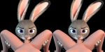  anthro chickenass clothed clothing disney erection fellatio female fur hi_res human human_on_anthro interspecies judy_hopps lagomorph leporid long_ears looking_at_viewer male male/female mammal nude oral penile purple_eyes rabbit sex stereogram uniform zootopia 
