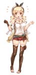  1girl :d atelier_(series) atelier_ryza belt blonde_hair commentary_request cosplay drill_hair gloves hair_ornament hat highres jacket jewelry mahou_shoujo_madoka_magica necklace open_mouth open_toe_shoes po_ni reisalin_stout reisalin_stout_(cosplay) shirt shorts single_glove smile thighhighs toes tomoe_mami twintails zettai_ryouiki 