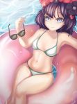  1girl absurdres astropurri bikini day fate/grand_order fate_(series) highres katsushika_hokusai_(fate/grand_order) ocean solo swimming swimsuit white_bikini 