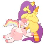  clitoris duo equid equine fan_character female female/female feral genitals hasbro horn horse mammal my_little_pony pegasus pony pussy rigbythememe_(artist) tongue unicorn wings 