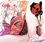  absurd_res amaterasu anthro anthrofied blush breasts canid canine canis capcom deity female fur hair hi_res looking_at_viewer mammal solo theobrobine video_games white_body white_fur wolf ōkami 