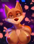  absurd_res anthro breasts canid canine female fox fureverick hi_res mammal smile solo 