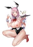  animal_ears breasts bunny_ears bunny_girl digital_version fishnets heels kakao nipples no_bra pantyhose tail wardrobe_malfunction 