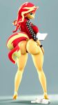  3d_(artwork) 9:16 absurd_res anthro at bedroom big_breasts big_butt book breasts butt butt_pose clothing digital_media_(artwork) equestria equestria_girls equid equine female filmmaker hasbro hi_res horse huge_butt mammal my_little_pony pony pose rear_view simple_background solo source_filmmaker suggestive sunset sunset_shimmer_(eg) thong underwear white_background whiteskyline 