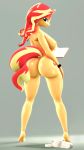  3d_(artwork) 9:16 absurd_res anthro at bedroom big_breasts big_butt book breasts butt butt_pose digital_media_(artwork) equestria equestria_girls equid equine female filmmaker hasbro hi_res horse huge_butt mammal my_little_pony nude pony pose rear_view simple_background solo source_filmmaker suggestive sunset sunset_shimmer_(eg) white_background whiteskyline 