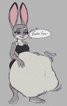  anthro belly big_belly breasts burping dialogue digestion disney english_text female female_pred hyper hyper_belly judy_hopps lagomorph larger_prey lauzerity leporid mammal rabbit rumbling_stomach small_breasts smaller_pred solo_focus struggling text unseen_character vore zootopia 