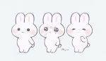  :3 ayu_(mog) blush_stickers bunny crying looking_at_viewer original signature simple_background tearing_up tears unibrow white_background 