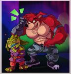  2020 abs activision alien anthro bandicoot beard biceps clothing crash_bandicoot_(series) crunch_bandicoot emperor_velo_xxvii facial_hair fur group hi_res male mammal marsupial muscular muscular_anthro muscular_male pecs turquoisephoenix video_games 