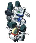  aircraft airplane chibi choujikuu_yousai_macross clenched_hand faceless fighter_jet flying gun holding holding_gun holding_weapon jet looking_down macross mecha military military_vehicle moukin_punch variable_fighter vf-1 weapon white_background 