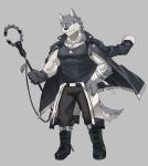  2020 absurd_res anthro biceps canid canine canis clothed clothing digital_media_(artwork) fur hi_res kemono kenjilokung male mammal muscular simple_background solo wolf 