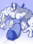  3:4 anthro big_muscles big_penis cum_leaking fist genitals hi_res huge_muscles huge_penis hyper hyper_genitalia hyper_muscles hyper_penis legendary_pok&eacute;mon looking_at_viewer lugia male muscular nintendo penis pok&eacute;mon pok&eacute;mon_(species) shenaniwhagons solo video_games 