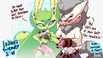  16:9 2020 4_fingers anthro antlers aura black_clothing black_topwear blue_eyes blue_outline blush bottomwear bra breasts brown_bottomwear brown_clothing clothed clothing dialogue diives dragon duo ear_piercing ear_ring english_text eye_contact female fingers fur green_body green_hair green_scales grey_body grey_fur grey_hair grin hair hand_on_breast hi_res horn imminent_sex l&agrave;jiāo larger_male long_hair looking_at_another looking_back looking_down looking_up male mammal mane medium_breasts open_mouth panties piercing pink_bottomwear pink_clothing primate red_eyes reptile scales scalie simple_background size_difference skirt smaller_male smile speech_bubble standing text topless topwear underwear unknown_species white_background white_body white_fur widescreen wristband xingren xingzuo_temple 
