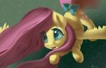  2020 absurd_res auroriia cutie_mark digital_media_(artwork) equid equine feathers female feral fluttershy_(mlp) friendship_is_magic green_eyes hair hasbro hi_res mammal my_little_pony pegasus pink_hair smile solo wings yellow_body yellow_feathers 