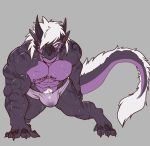 2017 abs absurd_res anthro barazoku biceps big_bulge big_muscles bodily_fluids body_writing bulge clothed clothing deltoids dragon exercise grey_background hair hi_res horn looking_at_viewer male muscular muscular_anthro muscular_male navel nightterror pecs pubes push-up reptile scalie simple_background smile solo soren_ashe sweat tattoo triceps underwear underwear_only vein veiny_muscles 