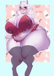  2020 anthro belly big_breasts blush boss_monster bovid bra breasts caprine clothed clothing curvy_figure eyelashes ezukapizumu female fur hi_res horn huge_breasts legwear looking_at_viewer mammal mature_female navel red_eyes slightly_chubby solo thick_thighs thigh_highs toriel undertale underwear video_games voluptuous white_body white_fur 