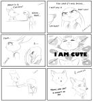  2018 absurd_res anthro arzmx blush bodily_fluids canid canine chair clothed clothing comic dialogue disney duo edit english_text fox fully_clothed fur furniture hard_translated hi_res judy_hopps lagomorph leporid mammal monochrome nick_wilde police_uniform rabbit red_fox standing sweat sweatdrop text translated uniform zootopia 