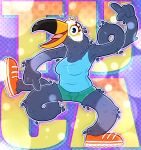  2020 avian bird clothing crownedvictory female footwear happy hi_res lined netflix patreon shoes smile sneakers stippling tagme toucan tuca tuca_and_bertie 