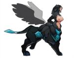  breasts crystal egyptian felid felid_taur female hair hybrid mammal mammal_taur mythological_sphinx mythology nipples nude obsidian rock simple_background solo sphinx_taur taur taus white_background wings 