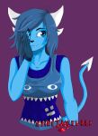  blue_body blue_eyes blue_hair clubette demon female geometry_dash hair hi_res humanoid solo spike_the_furry 