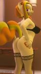 3d_(artwork) 9:16 absurd_res adagio_dazzle_(eg) alternate_species anthro anthrofied bedroom_eyes big_breasts big_butt bra breasts butt butt_pose clothed clothing detailed_background digital_media_(artwork) equestria_girls equid equine female fishnet fishnet_legwear foxventus hand_on_hip hasbro hi_res holding_butt huge_filesize legwear looking_at_viewer looking_back mammal my_little_pony narrowed_eyes pose seductive solo thigh_highs thong underwear 