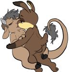  1:1 anthro backsack balls big_tail biped blush bovid bovine breasts brown_body brown_fur butt chest_tuft claws digital_media_(artwork) duo eyes_closed female fur genitals hair half-closed_eyes head_tuft hi_res hooves horn humanoid_genitalia humanoid_penis kissing lagomorph leporid male male/female male_penetrating mammal manitka manitka_(character) multicolored_body multicolored_fur narrowed_eyes nipples nude open_mouth penetration penis rabbit sex simple_background tail_tuft tongue tuft unnamed_rabbit 