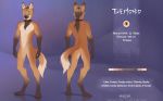  2020 4_toes 5_fingers anthro canid canine collar digital_media_(artwork) english_text etskuni featureless_crotch fingers male mammal maned_wolf model_sheet solo standing text toes 
