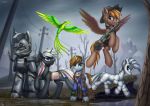  absurd_res avian black_body black_fur brown_body brown_fur brown_mane calamity_(fallout_equestria) equid equine european_mythology fallout_equestria fan_character feathers female feral flying fur greek_mythology green_body green_feathers grey_body grey_fur group gun hasbro hi_res horn horse littlepip machine male mammal mane my_little_pony mythological_avian mythological_firebird mythology pegasus phoenix pony power_armor pyrelight ranged_weapon rifle setharu standing steelhooves_(mlp) striped_body stripes unicorn velvet_remedy wasteland weapon white_body white_fur wings xenith_(fallout_equestria) zebra 