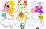  anthro anthrofied big_breasts boo_(mario) breasts clothed clothing dress female flower_bouquet ghost goomba goombella group human humanoid lady_bow mammal mario mario_bros nintendo not_furry paper_mario shadow_siren simple_background smile spirit urusee584 video_games vivian_(mario) wedding_dress 