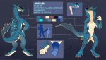  5_fingers 5_toes anthro capcom elvche fingers genitals knot lagiacrus leviathan_(mh) male model_sheet monster_hunter open_mouth penis simple_background solo standing teeth toes tongue video_games 