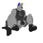  1:1 alpha_channel animated animated_png anthro bodily_fluids breath bulge butt canid canine canis chaps clothed clothing exhausted footwear fur furgonomics hair jockstrap male mammal moon muscular notkastar panting shoes short_playtime signature simple_background sitting solo spread_legs spreading sweat tailwag towel tuft underwear wagging water_bottle wolf zatch_(character) 
