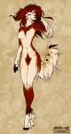  2020 4_toes 5_fingers alishka anthro black_nose breasts canid canine canis digital_media_(artwork) domestic_dog eyebrows eyelashes featureless_breasts featureless_crotch female fingers hi_res mammal navel nude simple_background smile solo toes 