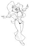  anthro belly breasts cleavage clothed clothing cosplay equid equine female hair horse mammal monochrome pony ponytail sarcolopter shantae shantae_(series) simple_background solo video_games wayforward white_background 