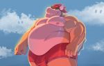  2020 anthro belly bowser bulge caazerenam clothing hi_res humanoid_hands koopa male mario_bros moobs nintendo nipples outside overweight overweight_anthro overweight_male scalie solo underwear video_games 