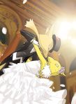  alakazam black_tie_(suit) building clothed clothing dress duo female fully_clothed handwear hat headgear headwear hypno_(pok&eacute;mon) ki2neudon looking_at_another male nintendo pok&eacute;mon pok&eacute;mon_(species) suit top_hat video_games wedding_dress yellow_body 