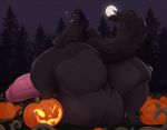 anthro backsack balls big_balls big_butt big_moobs big_penis black_body black_fur blue_hair butt canid canine canis chest_tuft fangs fluffy fluffy_tail food fruit full_moon fur genitals glans hair half-erect halloween holidays huge_balls huge_butt huge_penis humanoid_genitalia humanoid_penis hyper hyper_balls hyper_butt hyper_genitalia hyper_penis jack-o&#039;-lantern looking_back male mammal moobs moon motion_lines narrowed_eyes nude obese obese_anthro obese_male open_mouth open_smile oreocakes outside overweight overweight_anthro overweight_male penis perenium pine_tree pink_penis plant ponytail presenting presenting_hindquarters public pumpkin raised_leg raised_tail sabertooth_(anatomy) smile solo standing tattoo thick_penis thick_thighs tree tuft wide_hips wolf 