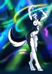  alana_snowfleet_(character) anthro breasts canid canine canis dancing domestic_dog female fyrephase glowstick hi_res husky inside keisha_makainn lights mammal nipples nordic_sled_dog nude party rave solo spitz 