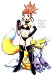  2003 all_fours boot breasts canine chest_tuft claws clothing digimon domination ear_piercing elbow_gloves eye_contact female fox fur gloves human mammal mistress nipples open_mouth piercing plain_background renamon rika_nonaka rope sawblade sawblade_(artist) slave small_breasts standing toe_claws tuft white_background white_fur yellow_fur yin_yang 