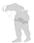  butt clothing hi_res male mammal monochrome muscular muscular_male rouen_(blazingfrostwolf) slightly_chubby solo taighet_28 underwear ursid 