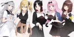  black_hair blonde_hair blue_eyes blush brown_eyes brown_hair dress fujiwara_chika gray_hair group hayasaka_ai headband iino_miko kaguya-sama_wa_kokurasetai_~tensai-tachi_no_renai_zunousen~ long_hair pantyhose phone pink_hair ponytail pre_(preecho) red_eyes shinomiya_kaguya shirogane_kei shirogane_miyuki short_hair tail 