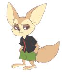  2016 anthro barefoot bottomwear canid canine clothed clothing disney fennec finnick fox fully_clothed fur male mammal shirt shorts simple_background solo standing tan_body tan_fur toifshi topwear white_background zootopia 