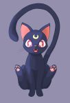  domestic_cat felid feline felis female feral fur hi_res looking_at_viewer luna_(sailor_moon) mammal pawpads paws qq sailor_moon_(series) simple_background smile solo whiskers 