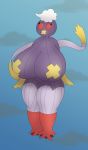  2020 absurd_res big_breasts breasts cloud digital_media_(artwork) drifblim female gazaster genitals hi_res huge_breasts humanoid nintendo nipple_tape not_furry nude pasties pok&eacute;mon pok&eacute;mon_(species) purple_body pussy red_eyes ribbons simple_background solo spirit standing tape thick_thighs video_games 