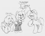  2020 digital_media_(artwork) fan_character female feral group hair hasbro hooves monochrome my_little_pony standing zazush-una 