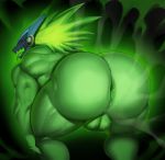  2020 absurd_res alien anus backsack balls bent_over big_butt big_muscles bodily_fluids butt butt_focus capcom genitals green_anus green_balls green_body green_butt green_skin green_theme green_tongue hi_res justmegabenewell looking_at_viewer looking_back machine male mega_man_(series) mega_man_star_force muscular muscular_male narrowed_eyes nude omega-xis open_mouth presenting presenting_anus rear_view red_eyes robot solo sweat tongue tongue_out video_games 