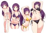  kurokawa_makoto love_live!_school_idol_project navel purple_hair toujou_nozomi 