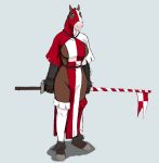  2020 anthro clothing draft_horse equid equine female grey_background hi_res hladilnik horse lance mammal medieval simple_background solo tinker_(hladilnik) 
